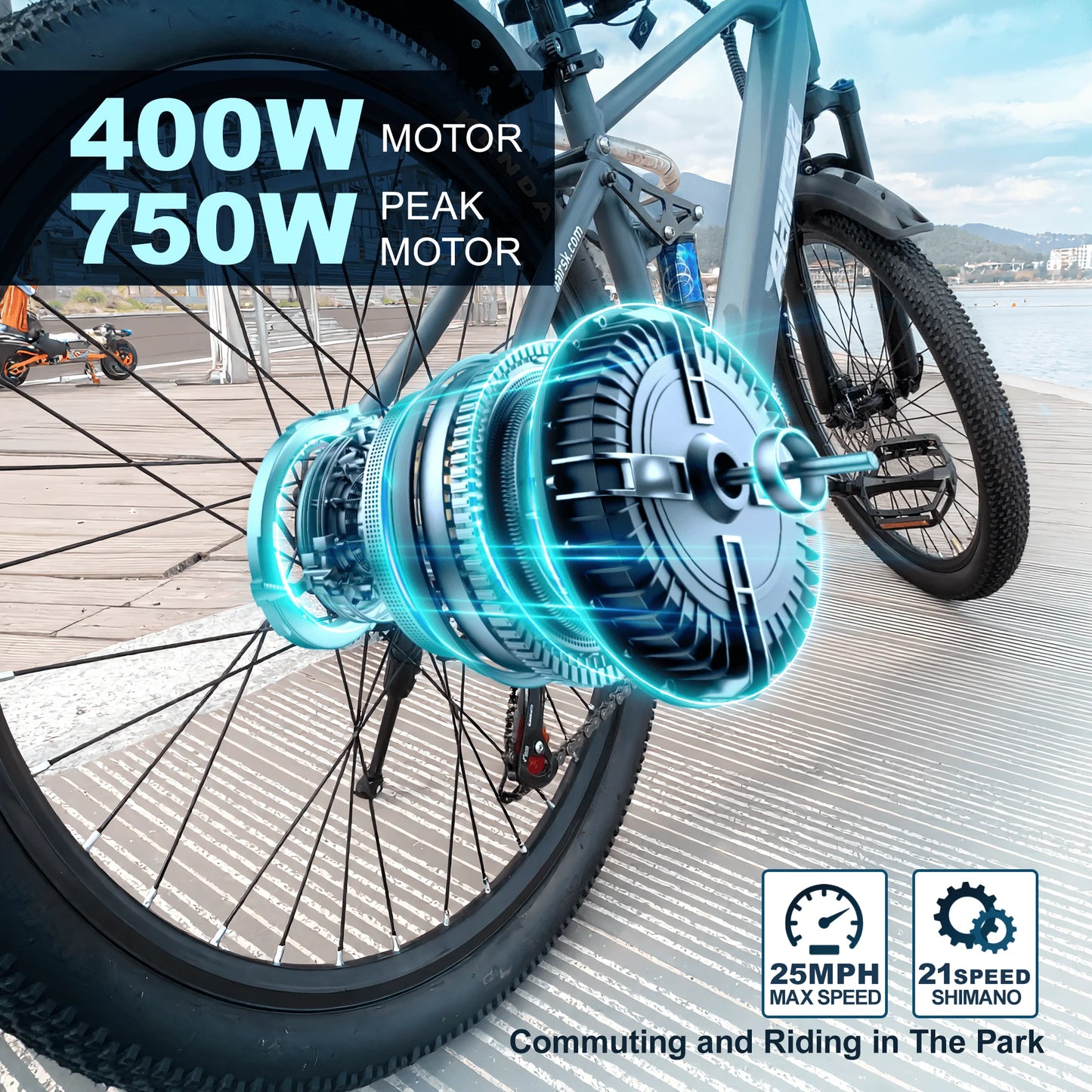 GT900 750W Adults Electric Bike 36V Battery