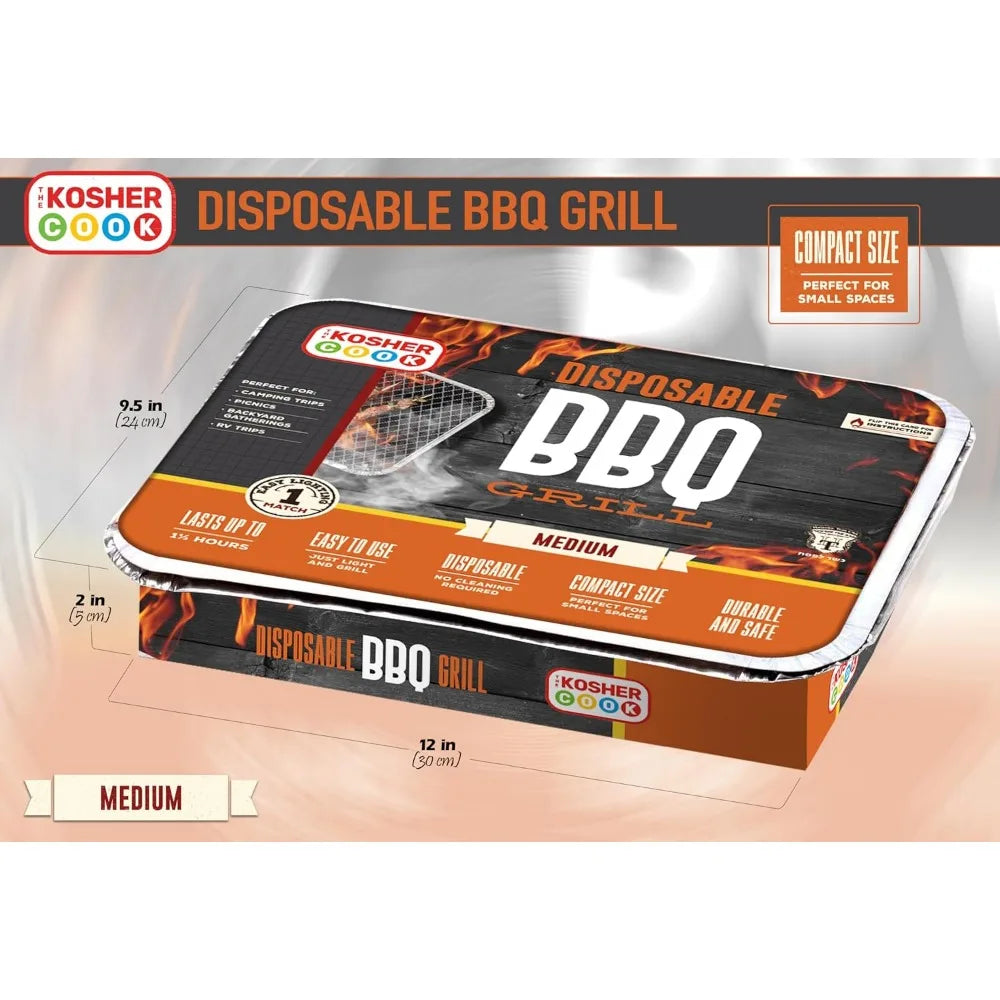 Ready to Use Portable Charcoal Grill Easy Light Disposable BBQ for Outdoor Cooking