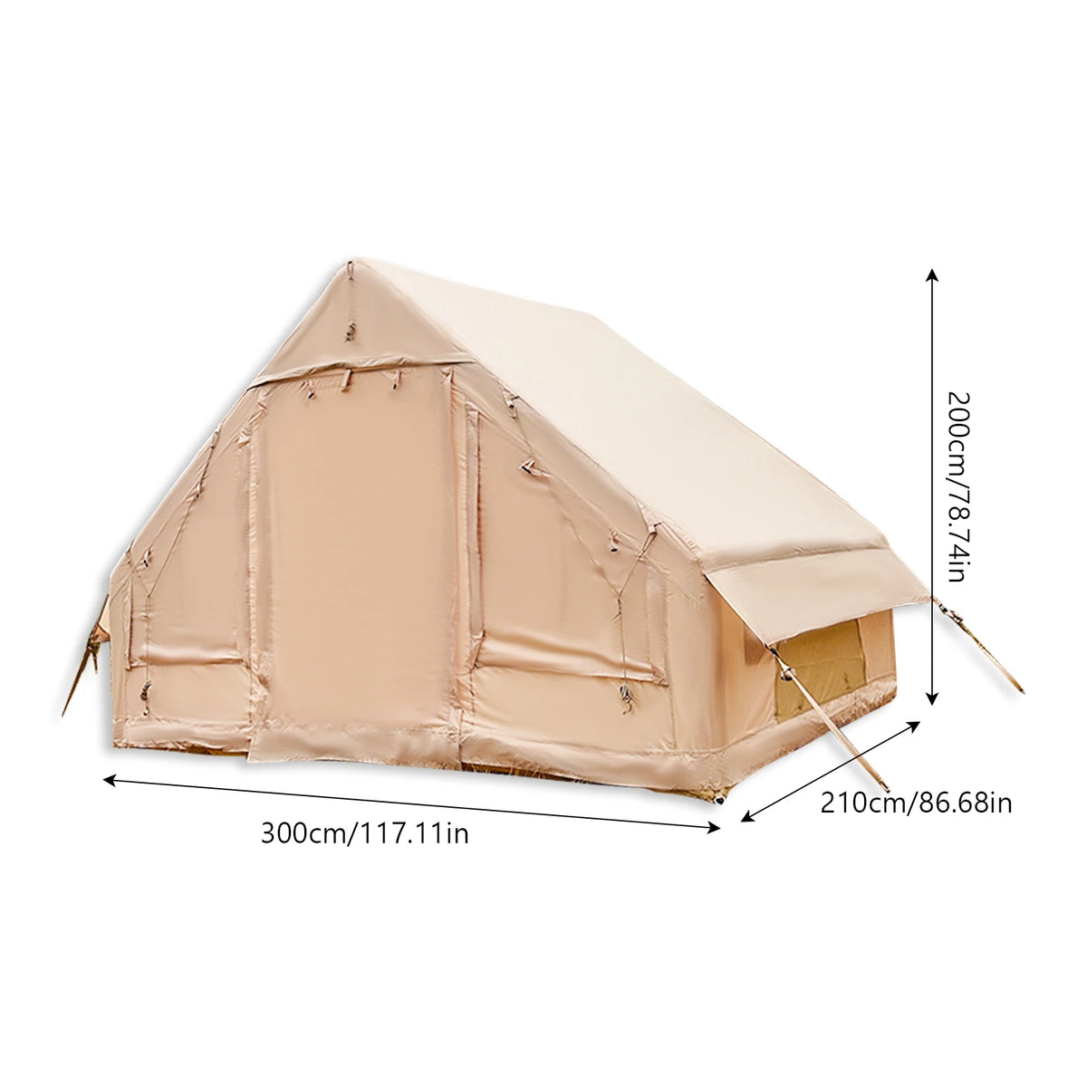 Inflatable Camping Tent for 4-8 People- Quick SetupBlow-Up Tent, 4-Season Versatile, Waterproof PortableOutdoor Tent with Stove
