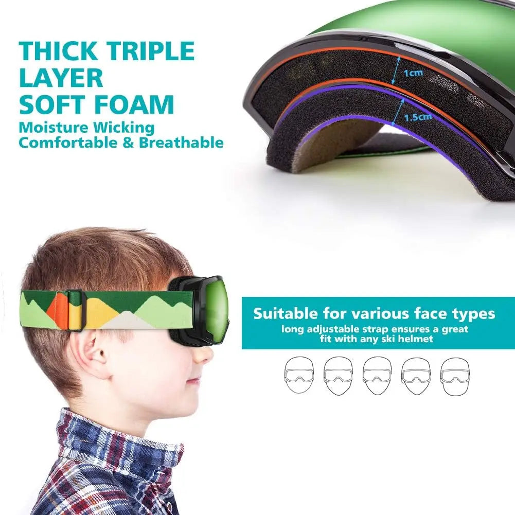 OutdoorMaster Kids Ski Goggles Youth Snow Goggles For Winter Sports