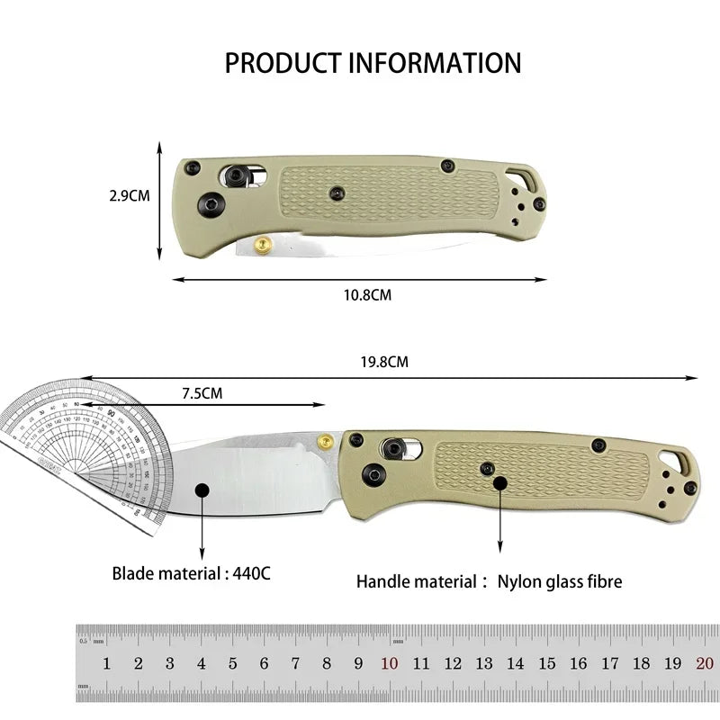 DIY Supplies Folding Pocket Knife Drop Point 440C Nylon Fiber