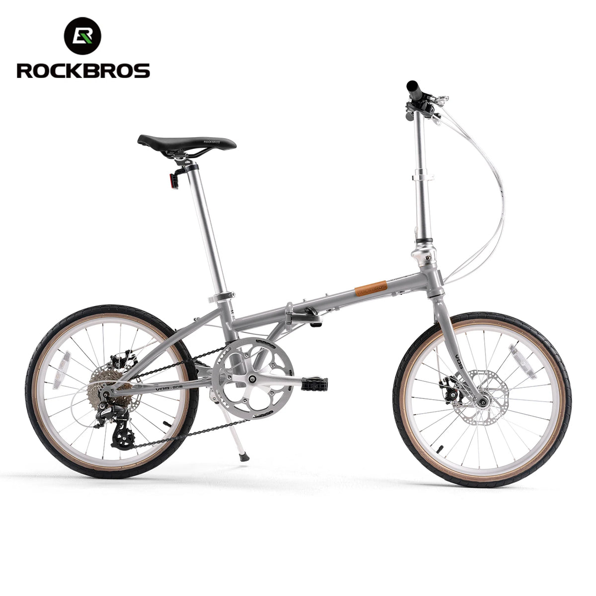 ROCKBROS Folding Commuter Bike With Steel Frame 8-Speed Disc Brakes