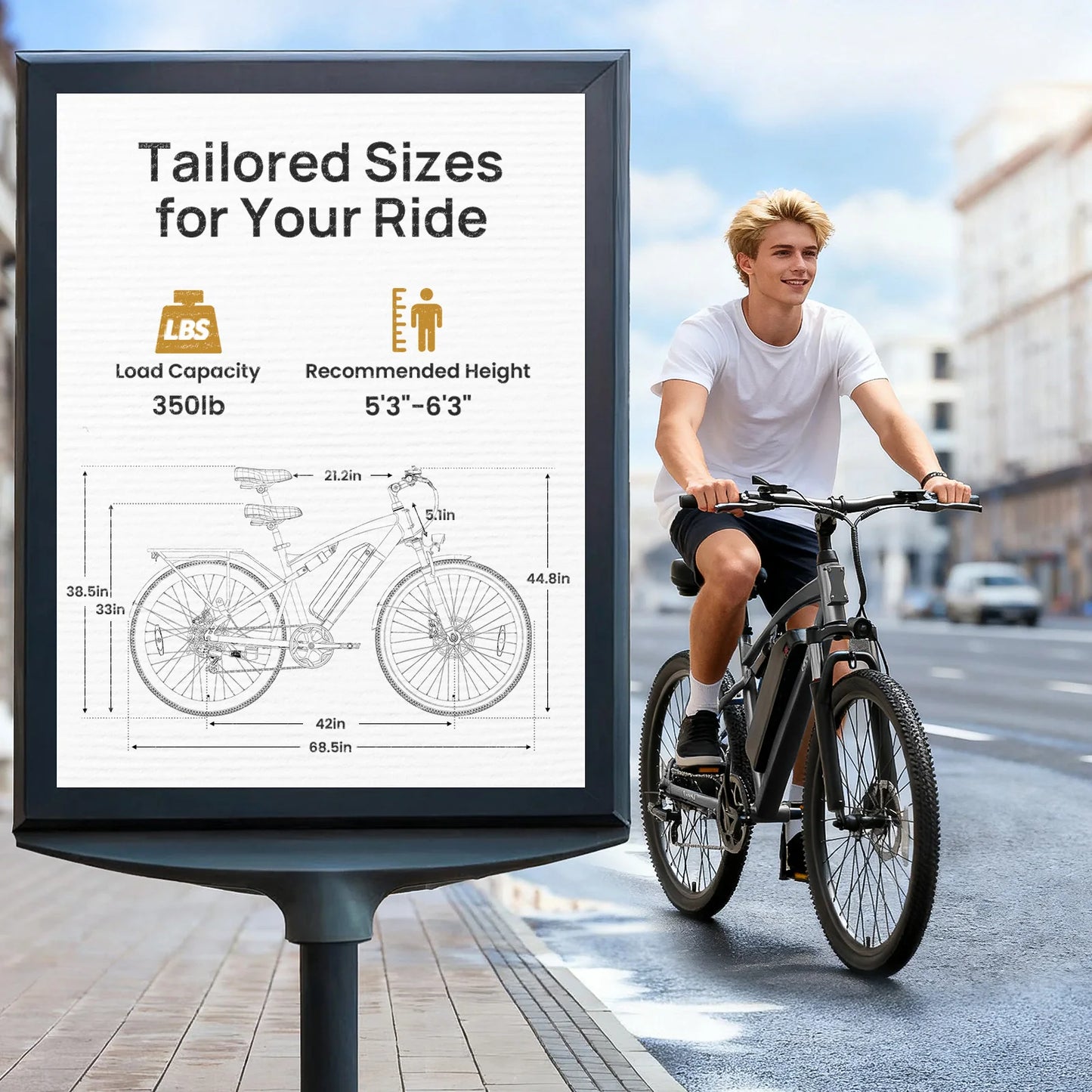 QRONGE Zephyr Electric Bike for Adults 1000W Peak Motor 486Wh Battery Mountain Electric Bicycle 26'' Tire Full Suspension E-bike