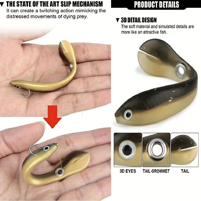 Bionic Soft Bait Lure Kit 5-Piece Sliding Mechanism Realistic