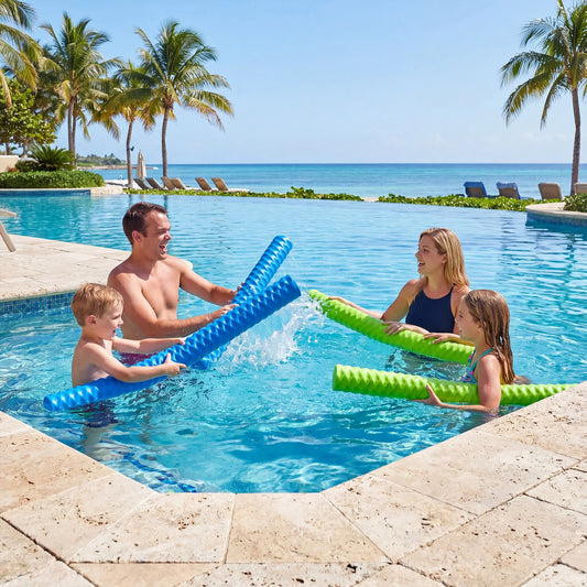 JHK Pool Floating Buoyancy Stick for Swimming and Floating Solid NBR Foam Swim Noodles 3-Layer Vinyl Coated UV Resistant 250lbs Support For Swimming Pool Beach Parties