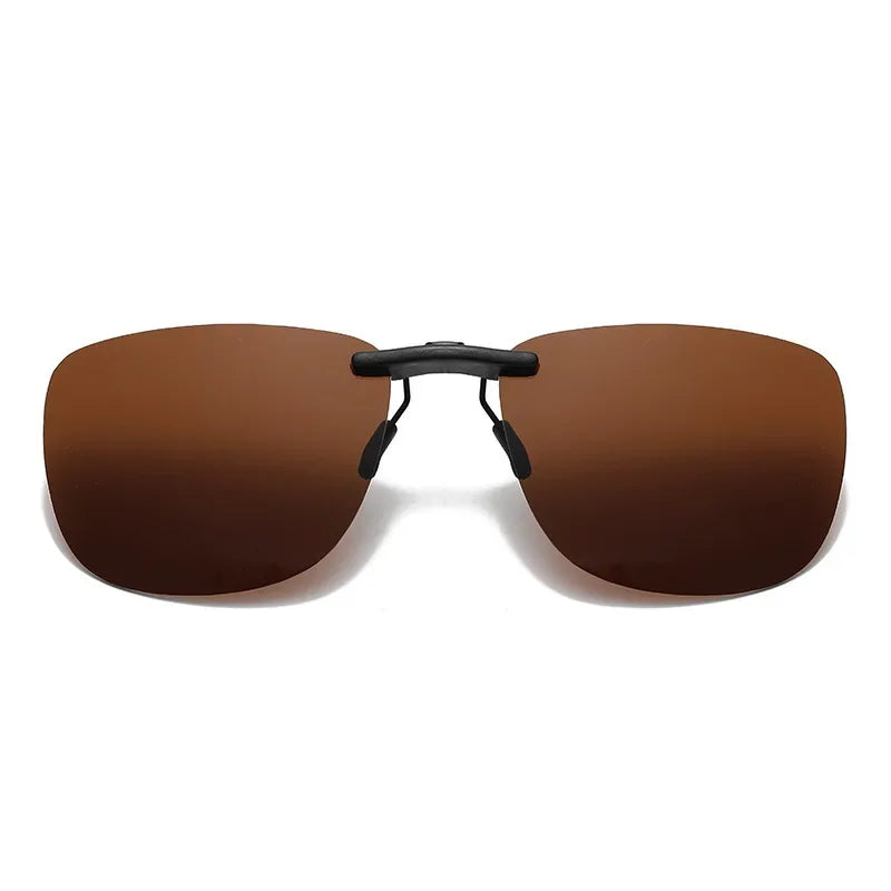 Dawndesslo Square Clip On Sunglasses Polarized UV400 Night Vision
