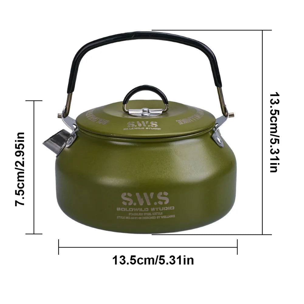 Stainless Steel Ultralight Portable Hiking Kettle For Outdoor Camping