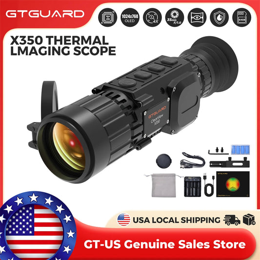 GTGUARD ClearView X350 Night Vision Monocular 4X Digital Zoom Thermal Imageing Sight Scope 28mm lens 45mk IP65 Camera for Hunting