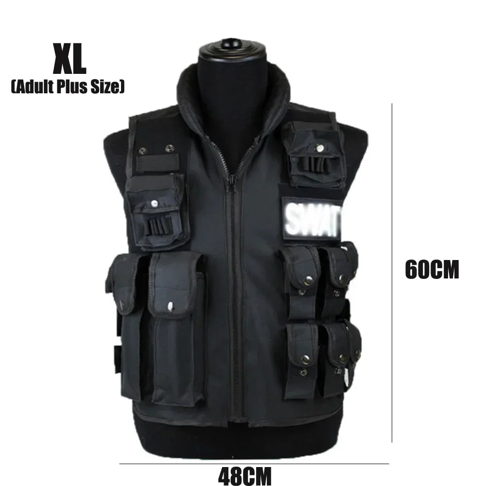 SWAT Multi Pocket Tactical Vest for Outdoor Training and Paintball