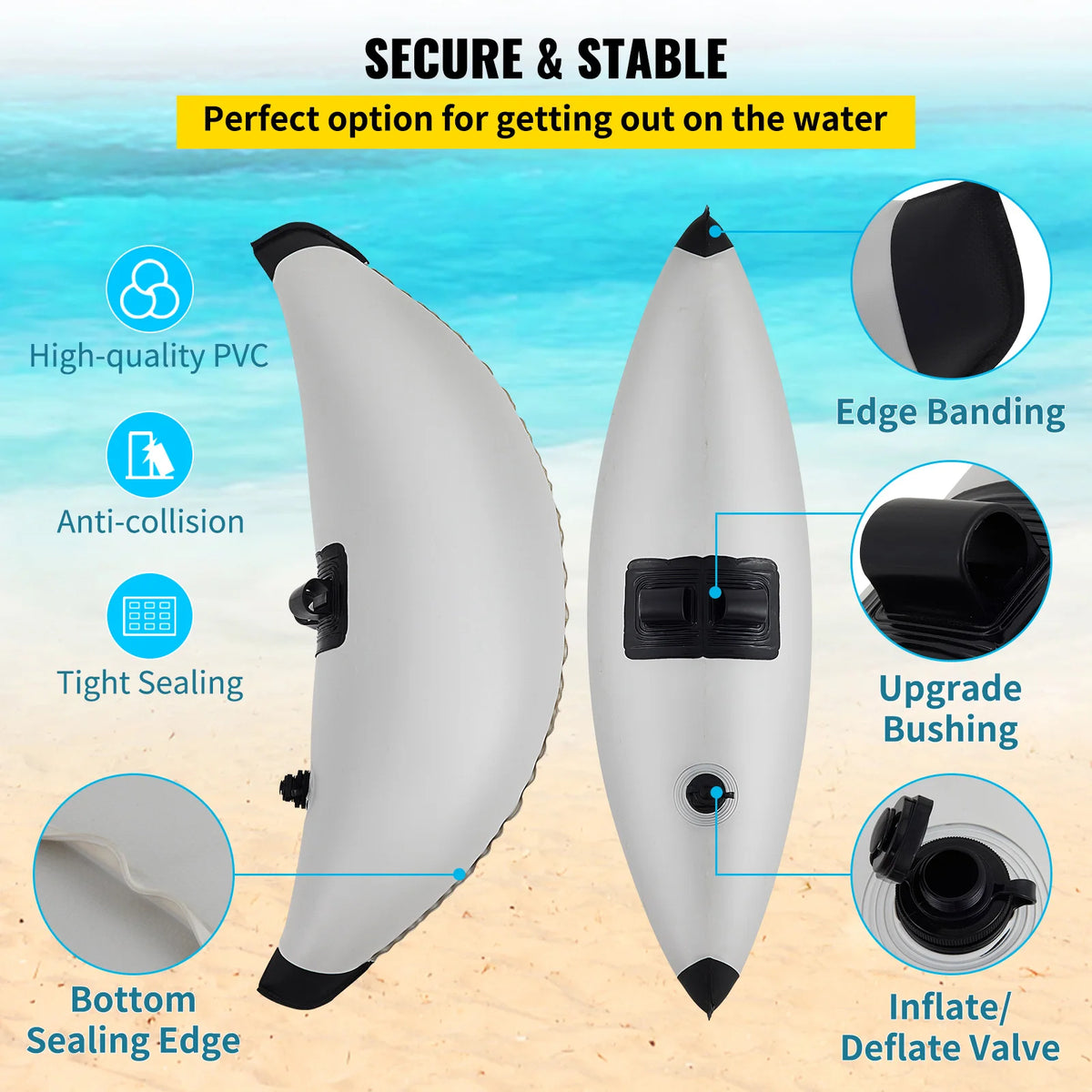 SucceBuy Kayak Outrigger Stabilizer Floats With Adjustable Arms