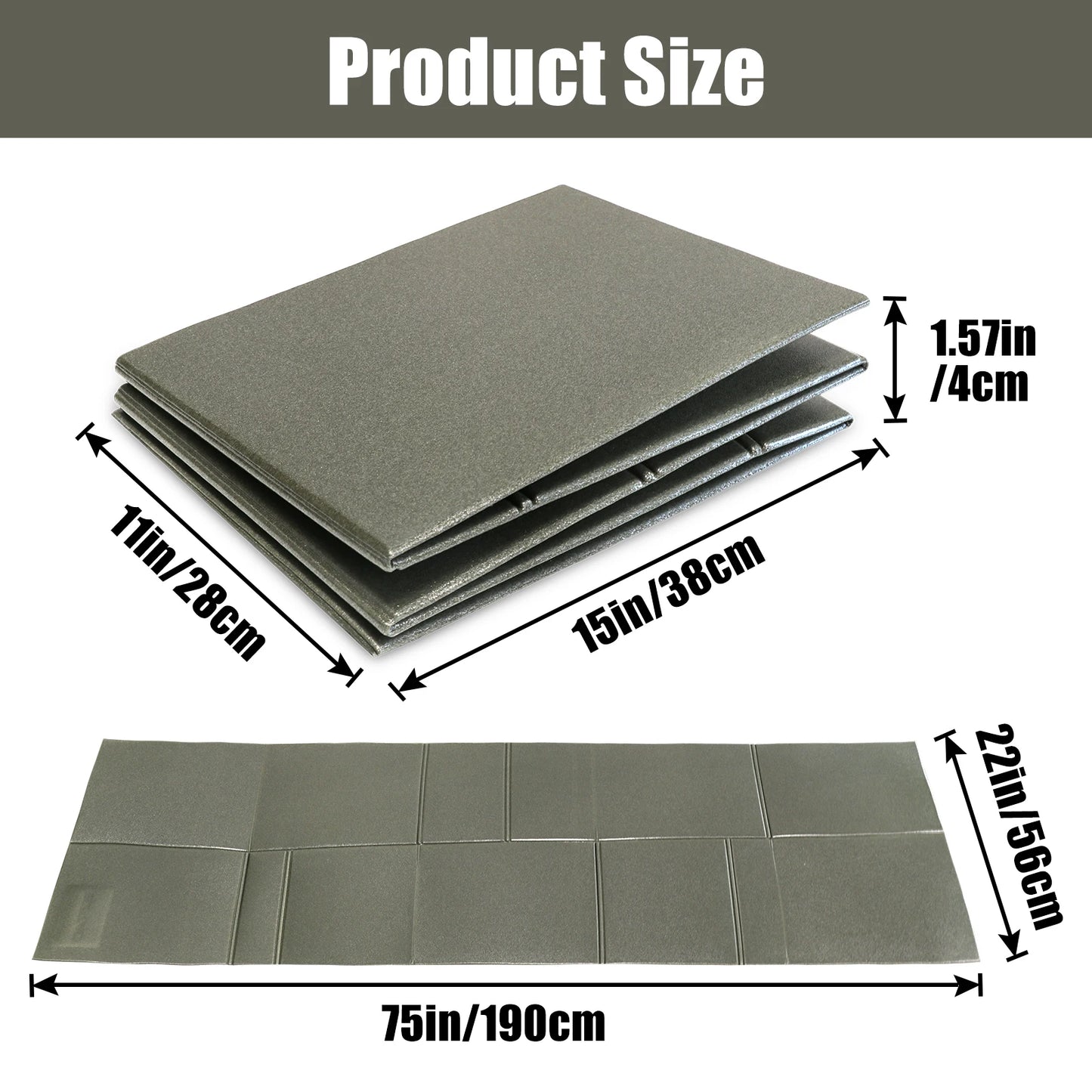 Tactical Foldable Sleeping Mat Waterproof Kneeling Pad Outdoors