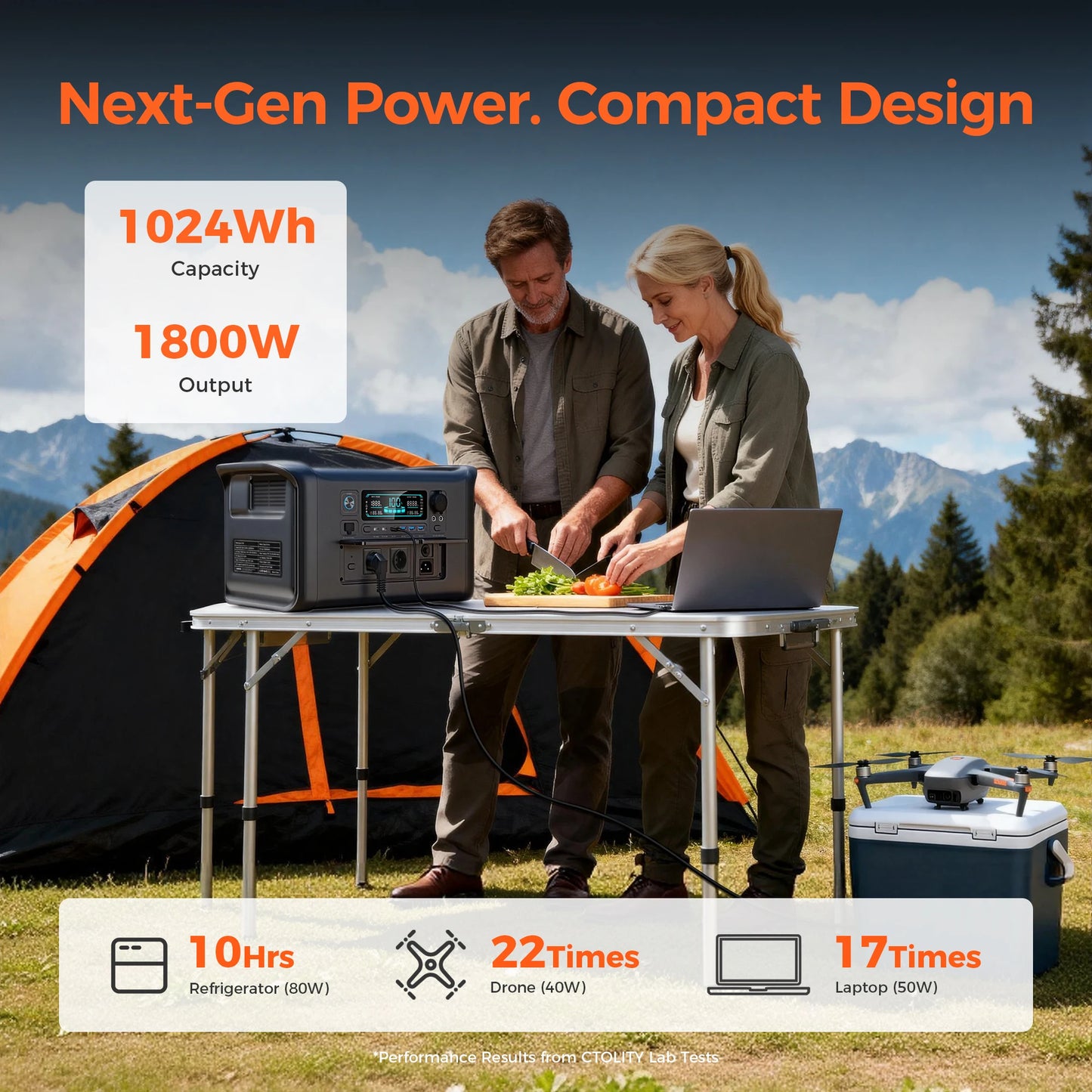 CTOLITY Portable Power Station 110V 220V Pure Sine Wave