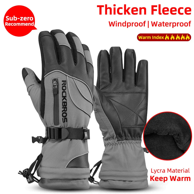 ROCKBROSCN Winter Thermal Waterproof Gloves For Men Women