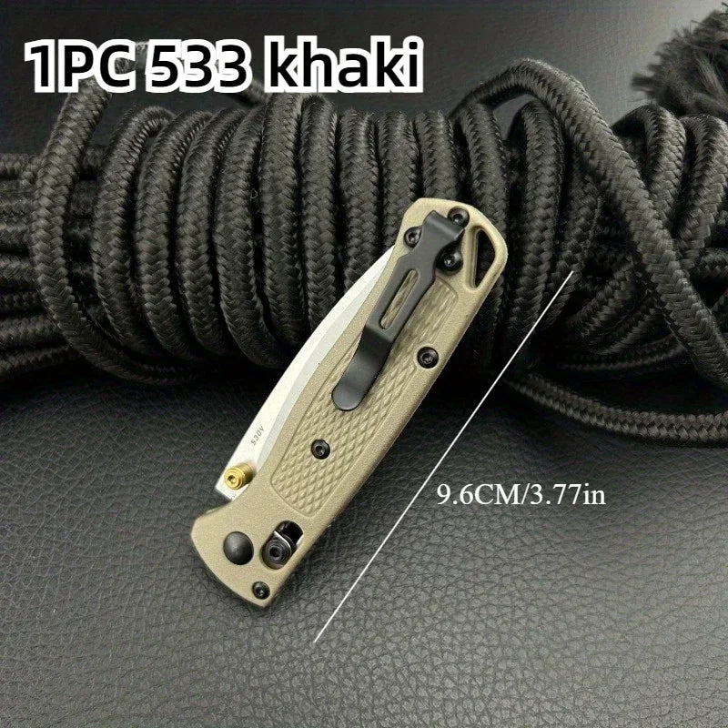DIY Supplies Folding Pocket Knife Drop Point 440C Nylon Fiber
