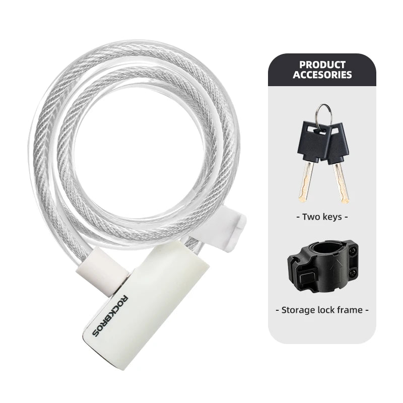 ROCKBROS Bicycle Lock Portable Anti-theft Zinc Alloy Chain Lock MTB Road Cycling Motorcycle Electric Scooter Bike Accessories