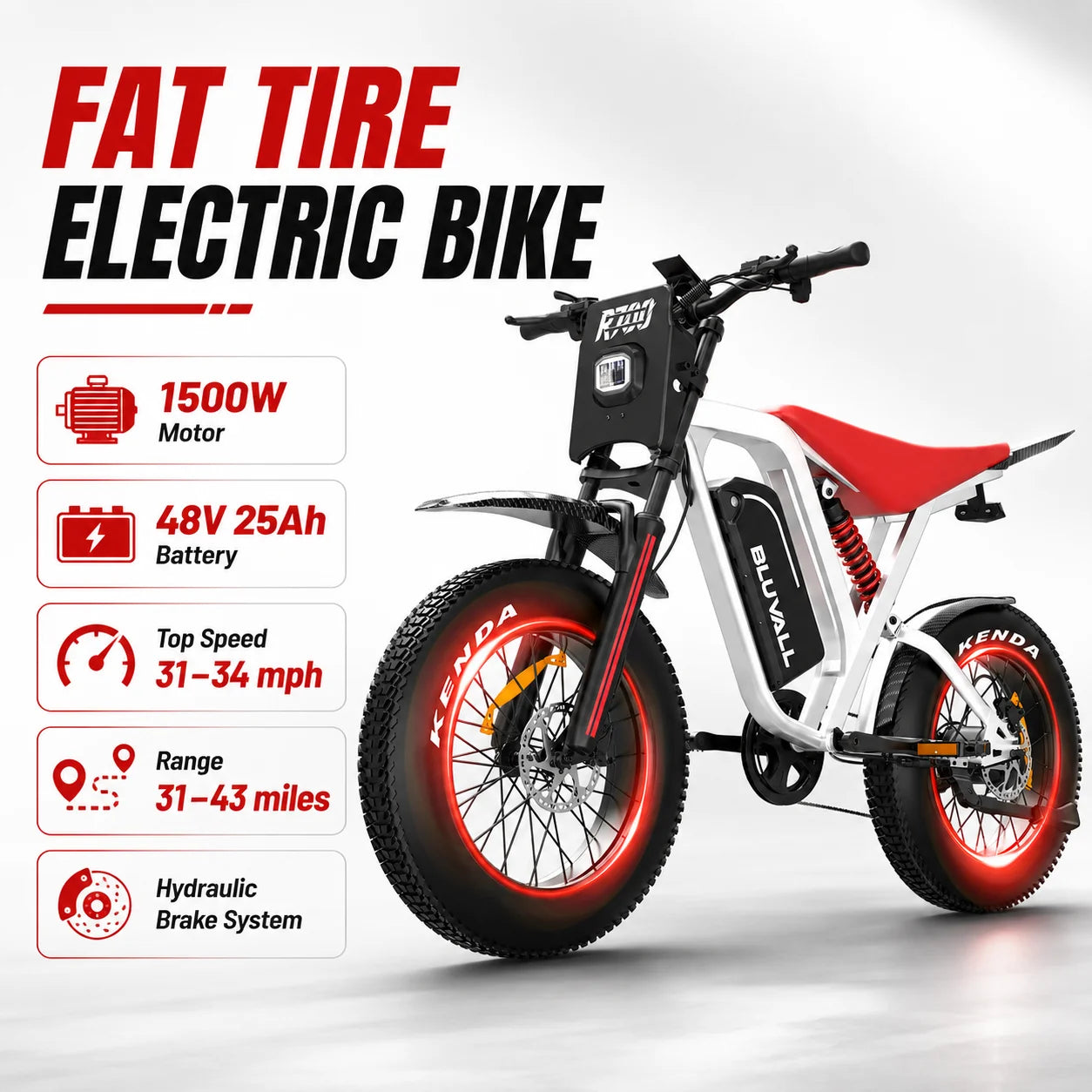 2500W electric dirt bike, 60V power supply, oil brake, shipped from warehouse in the United States e-bike Adult bike electric