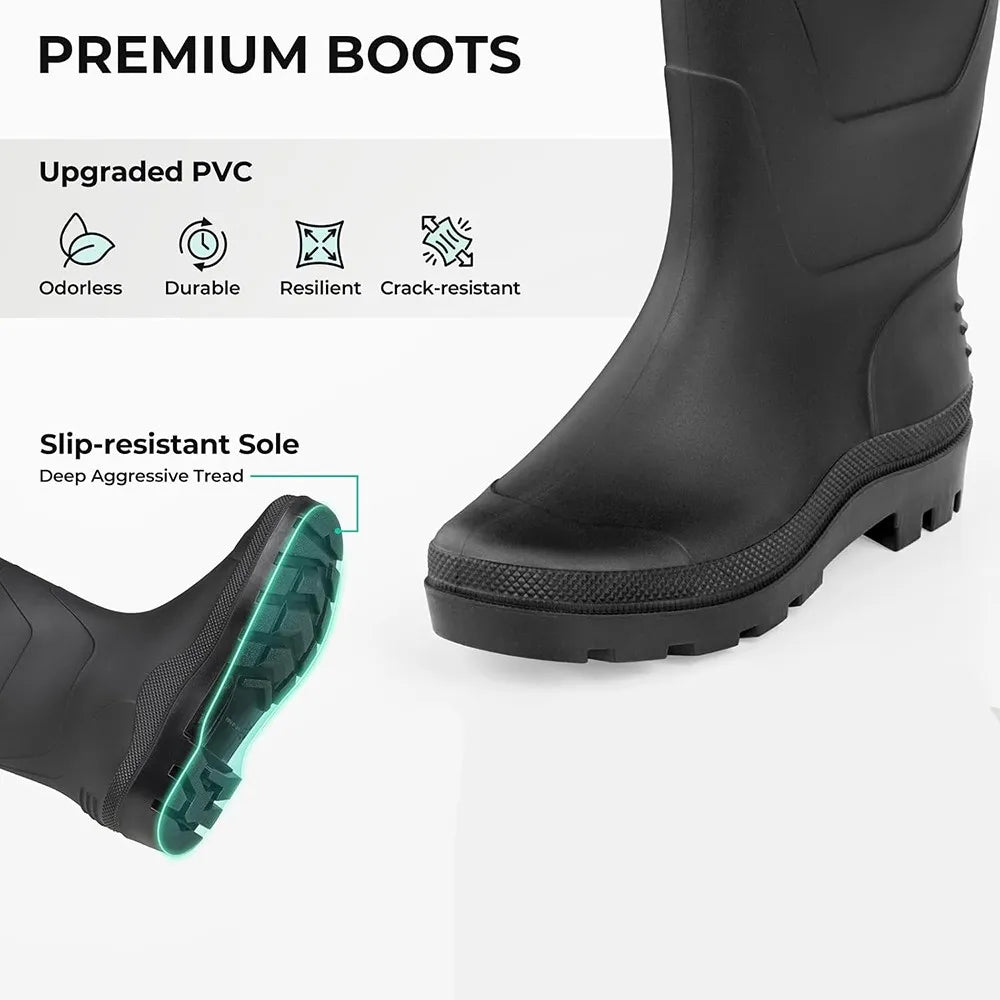 Night Cat Waterproof Fishing Waders: Hunting Chest Waders with Bootfoot and Belt For Man Woman Fishing Washing Farming Working Breathable, Lightweight, Black  Sizes 6.5–13