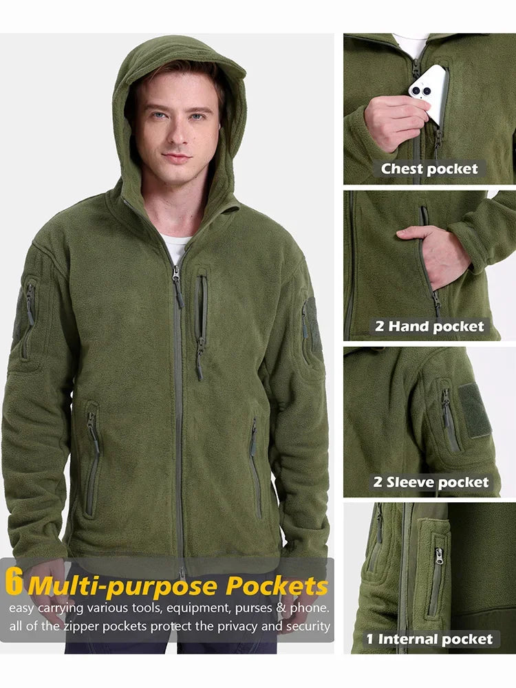 Fleece Hunting Jacket For Outdoors With Warm Full Zip