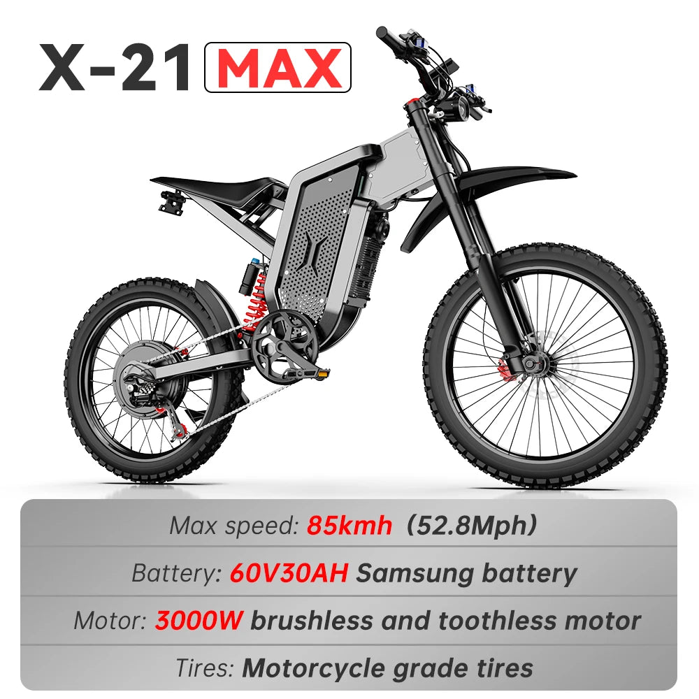 EKX X21 Max Electric Motorcycle 3000W Brushless Gearless Ebike