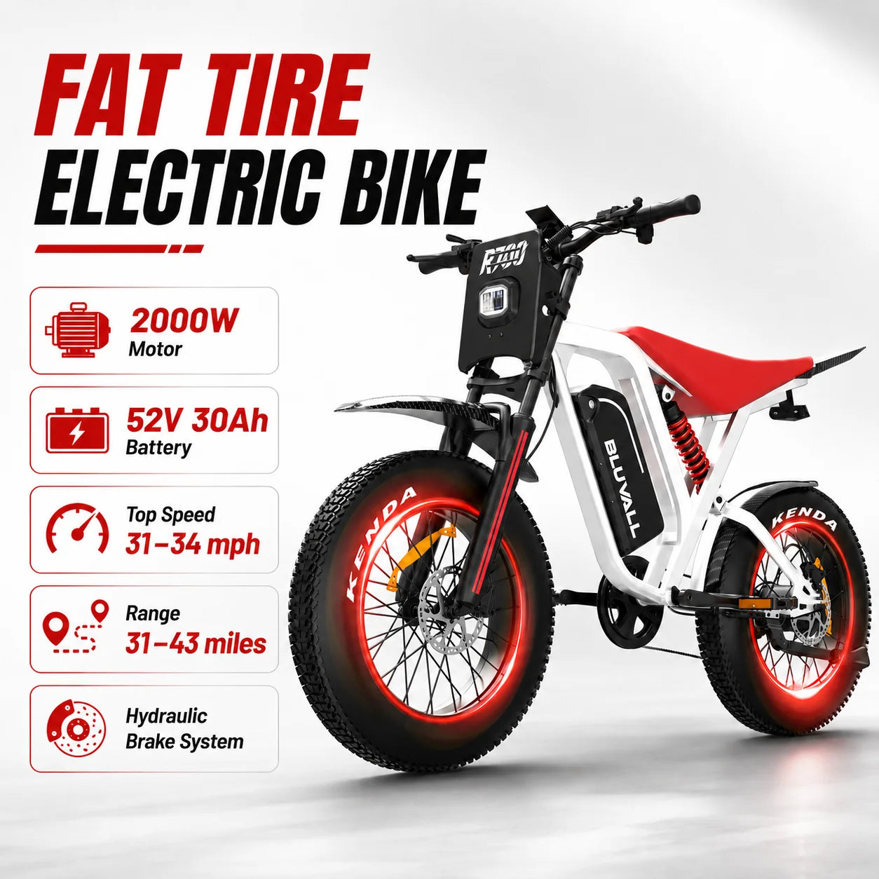 2500W electric dirt bike, 60V power supply, oil brake, shipped from warehouse in the United States e-bike Adult bike electric