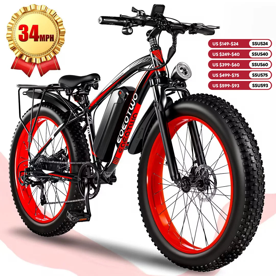 EOEOTWO 1500W Fat Tire Electric Mountain Bike