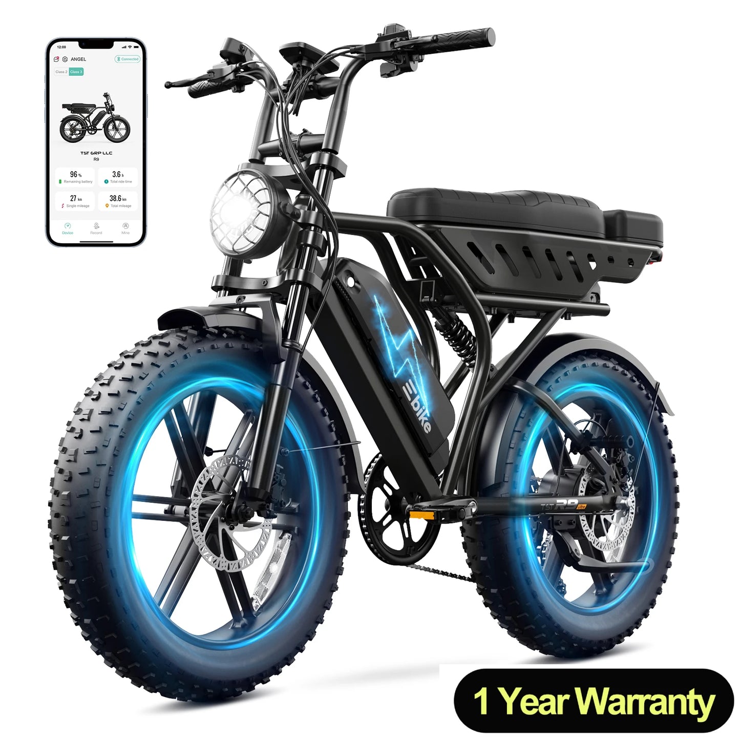 TST 1500W Electric Bike For Adults 48V Battery 7 Speed Off Road
