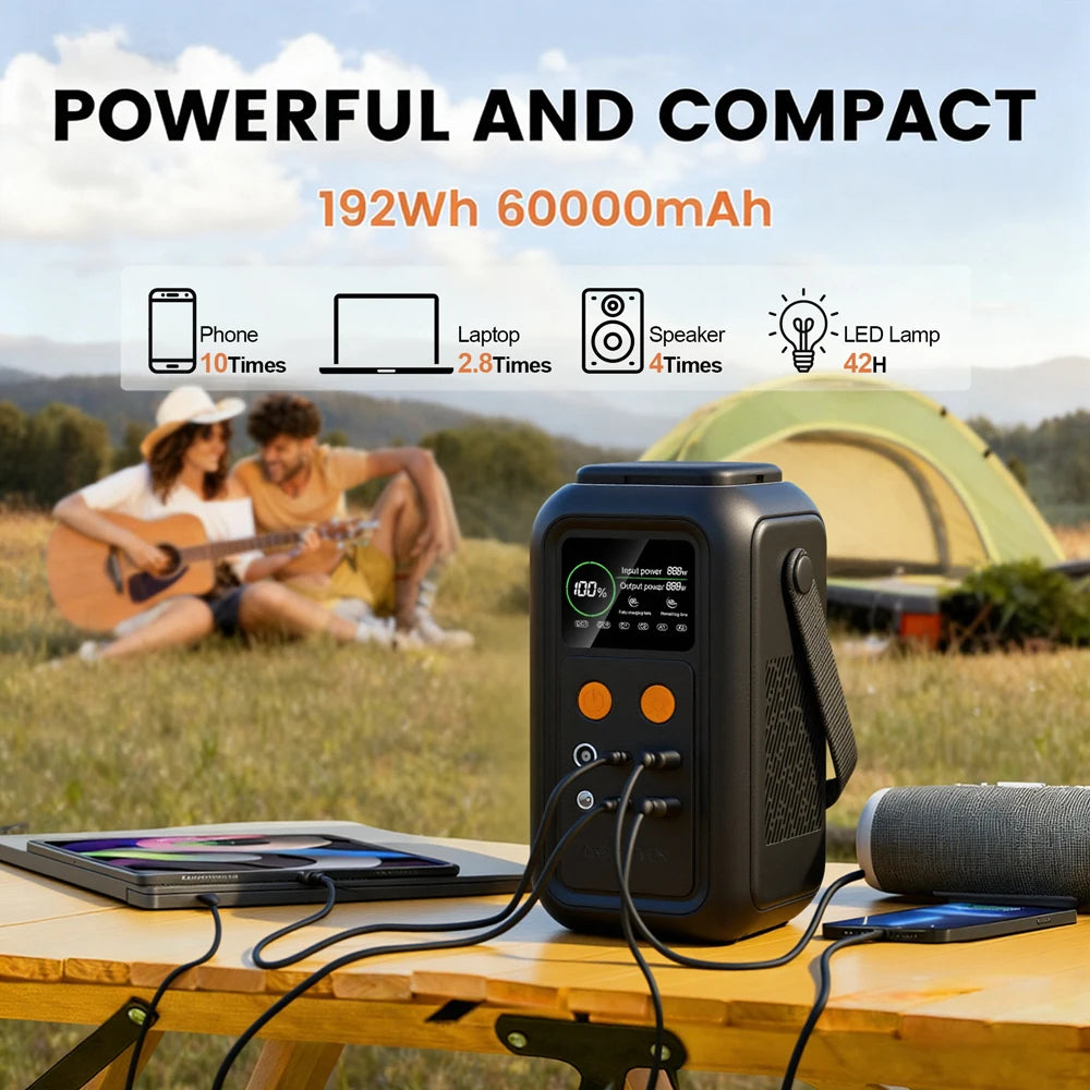 CTOLITY 200W LiFePO4 Power Station 192Wh Battery USB Type C