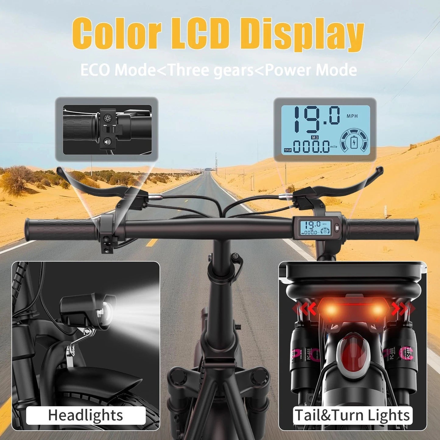 UPlee GQ8 Electric Bike For Adults, Folding Electric Bike, 500W Peak Motor, Scooter EBike With 14" Tire 48V 15AH Battery