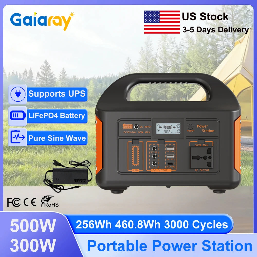 GaiaRay Portable Power Station 460.8Wh Solar Generator 110V
