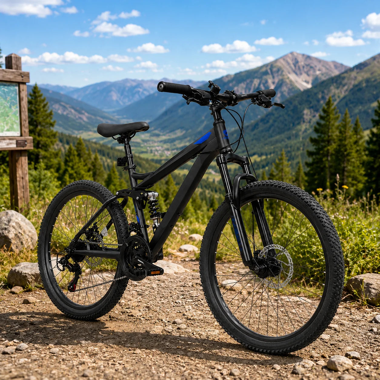 Full Suspension Mountain Bike With 21 Speed Disc Brakes