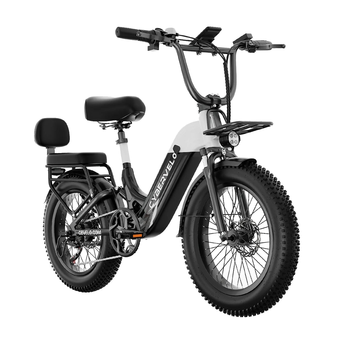 Cybervelo 20" Step-Thru Commuter, 1500W Peak 20ah Battery 80 Miles Long Range E-bike, 7-Speed Shift Adult Electric Bike EK12 EK8