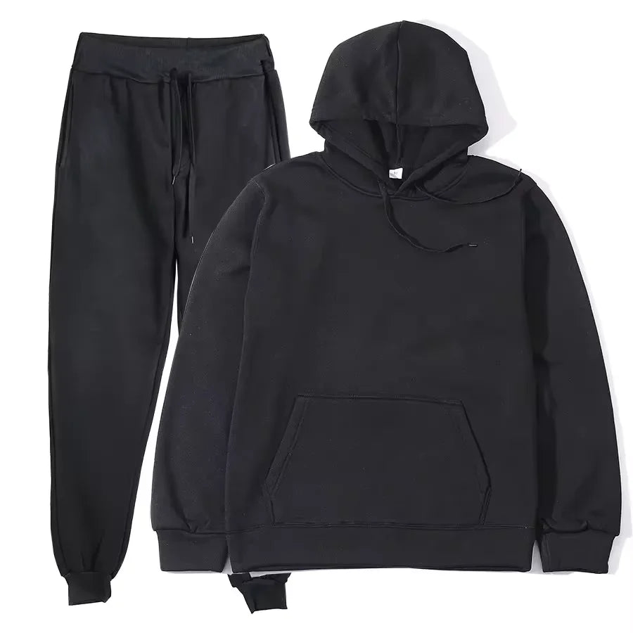 Winter Tracksuit Women Two Piece Set Hooded Sweatpants Casual Sportswear