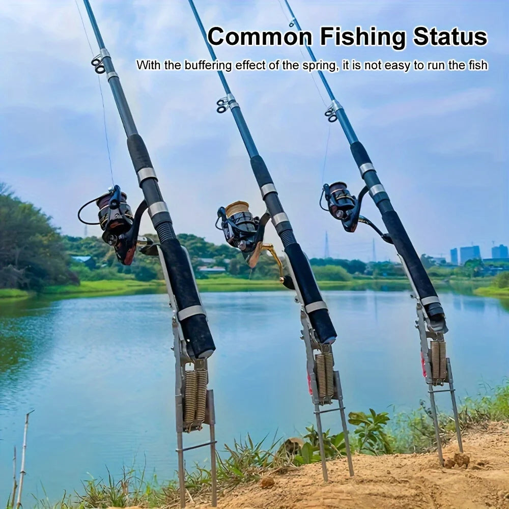 Automatic Spring Rod Holder For Fishing, Adjustable Folding Stainless Steel