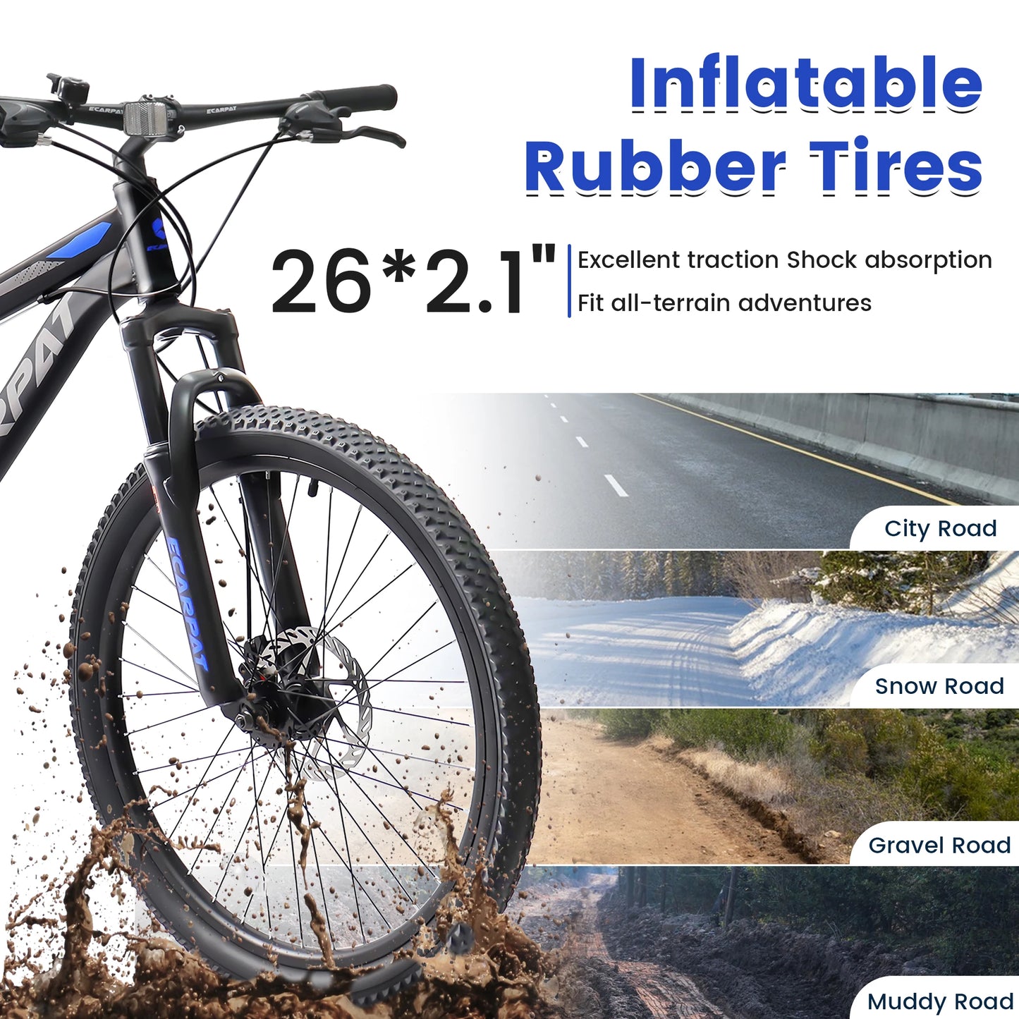 Ecarpat Dual Full Suspension Unisex Mountain Bike 21-Speed Disc