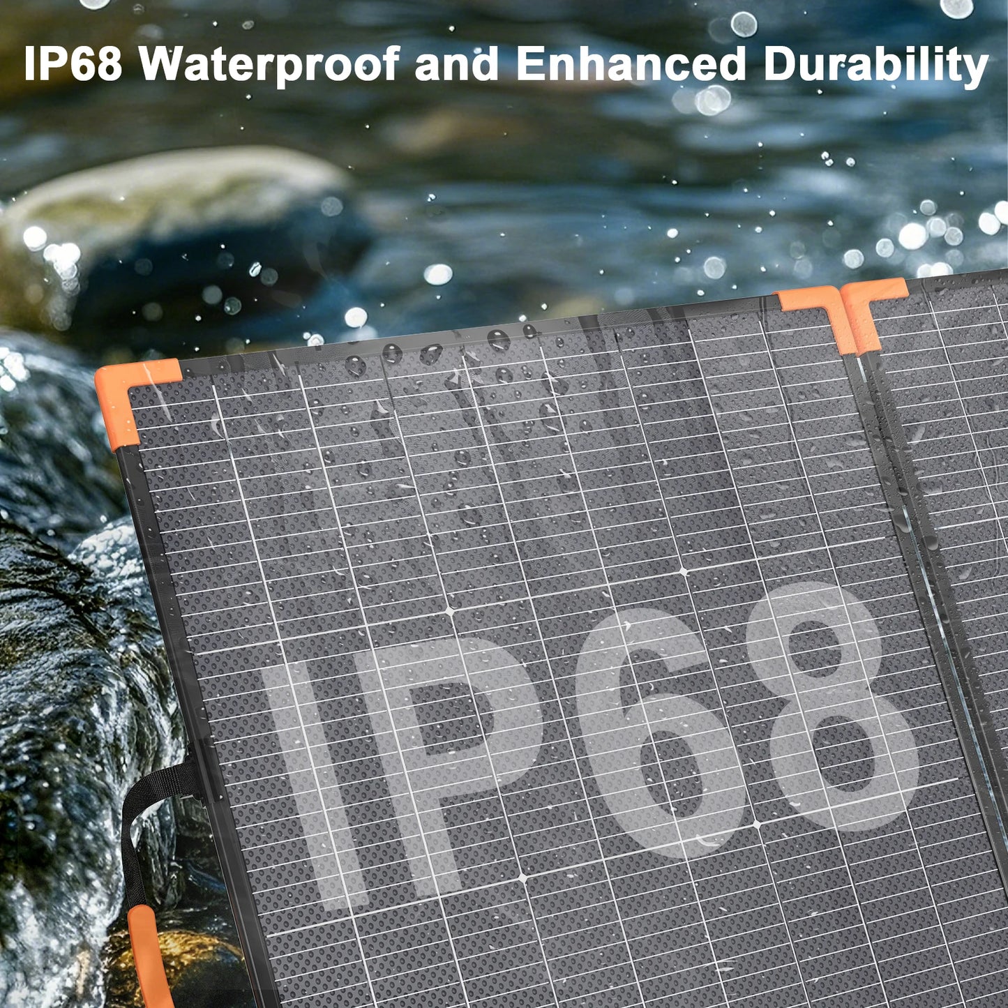 MHPOWOS 400W/200W/100W Bifacial Solar Panel Foldable Solar Charger IP68 Waterproof Solar Generator Camping RV Emergency Supply