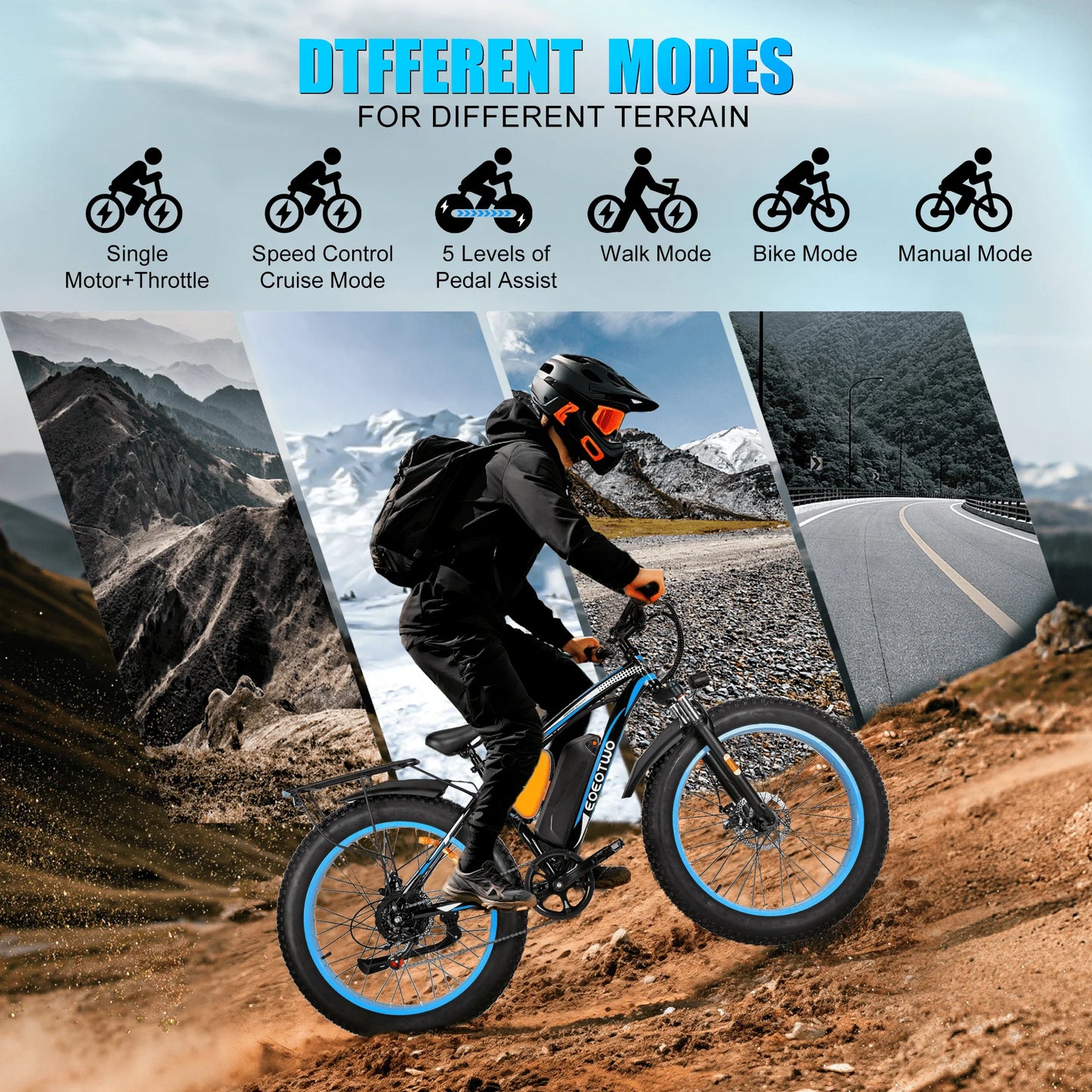 EOEOTWO Electric Bike 1500W Peak With 960Wh Battery Fat Tire