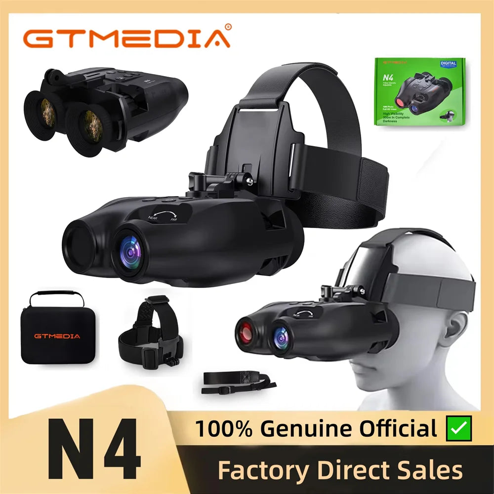 GTMEDIA N4 HD Night Vision Binoculars Infrared Night-Visions Goggles 300M Full Darkness Day/Night Use For Hunting Photos Videos