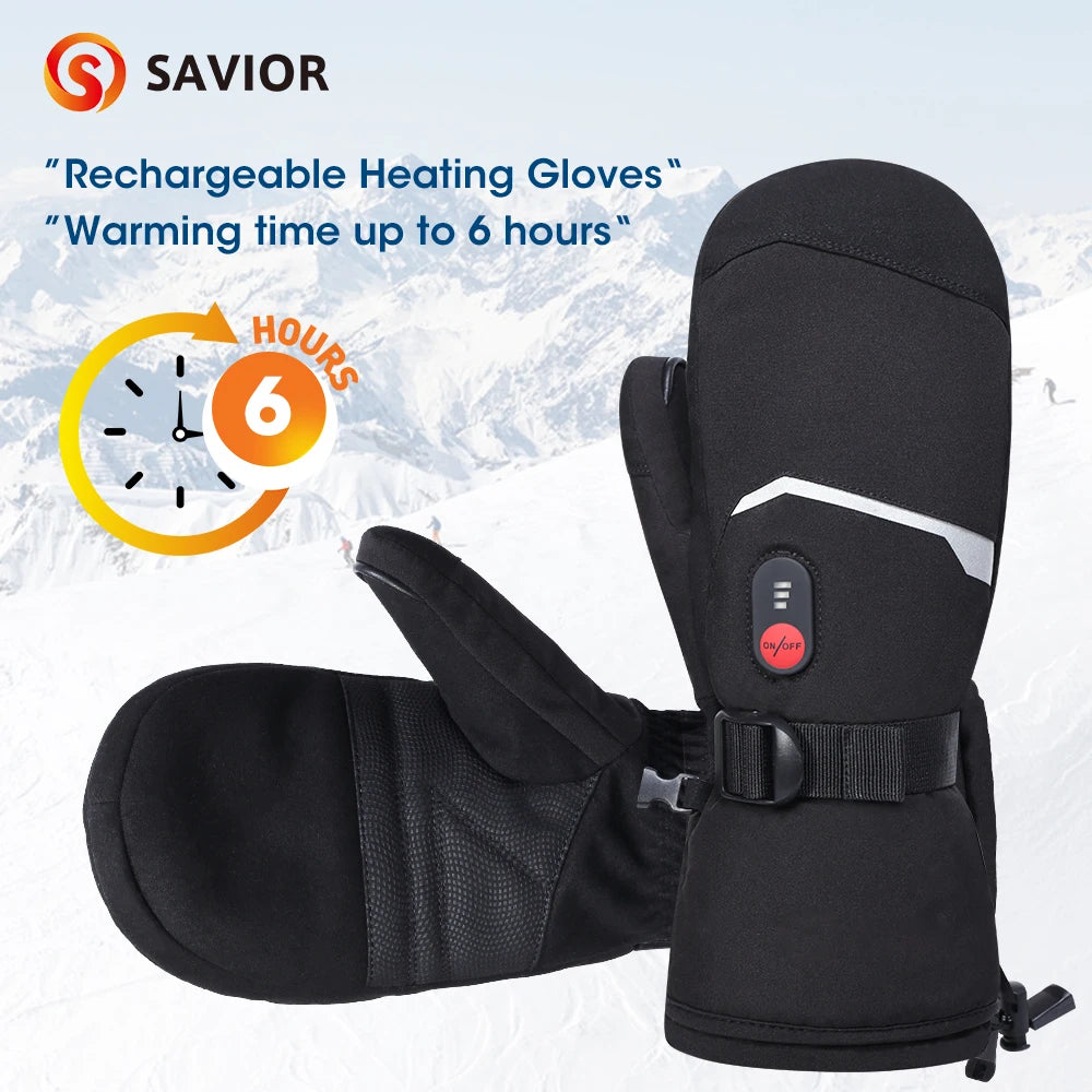 Snow Deer Waterproof Heated Winter Gloves For Snowboarding And Cycling